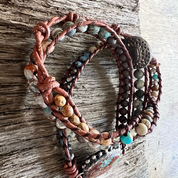 Bohemian Beaded Wrap Bracelet with Turquoise Accents - Picture 2 of 6